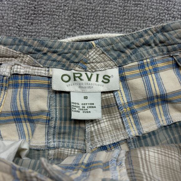 Orvis Womens Pants Multicolor Size 10 Cropped Patchwork Plaid Drawstring VTG Y2K - Picture 7 of 8